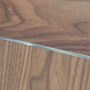 Metal inlay on Walnut Door