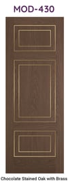 MOD 430 Chocolate Stained Oak with Brass Inlay Door